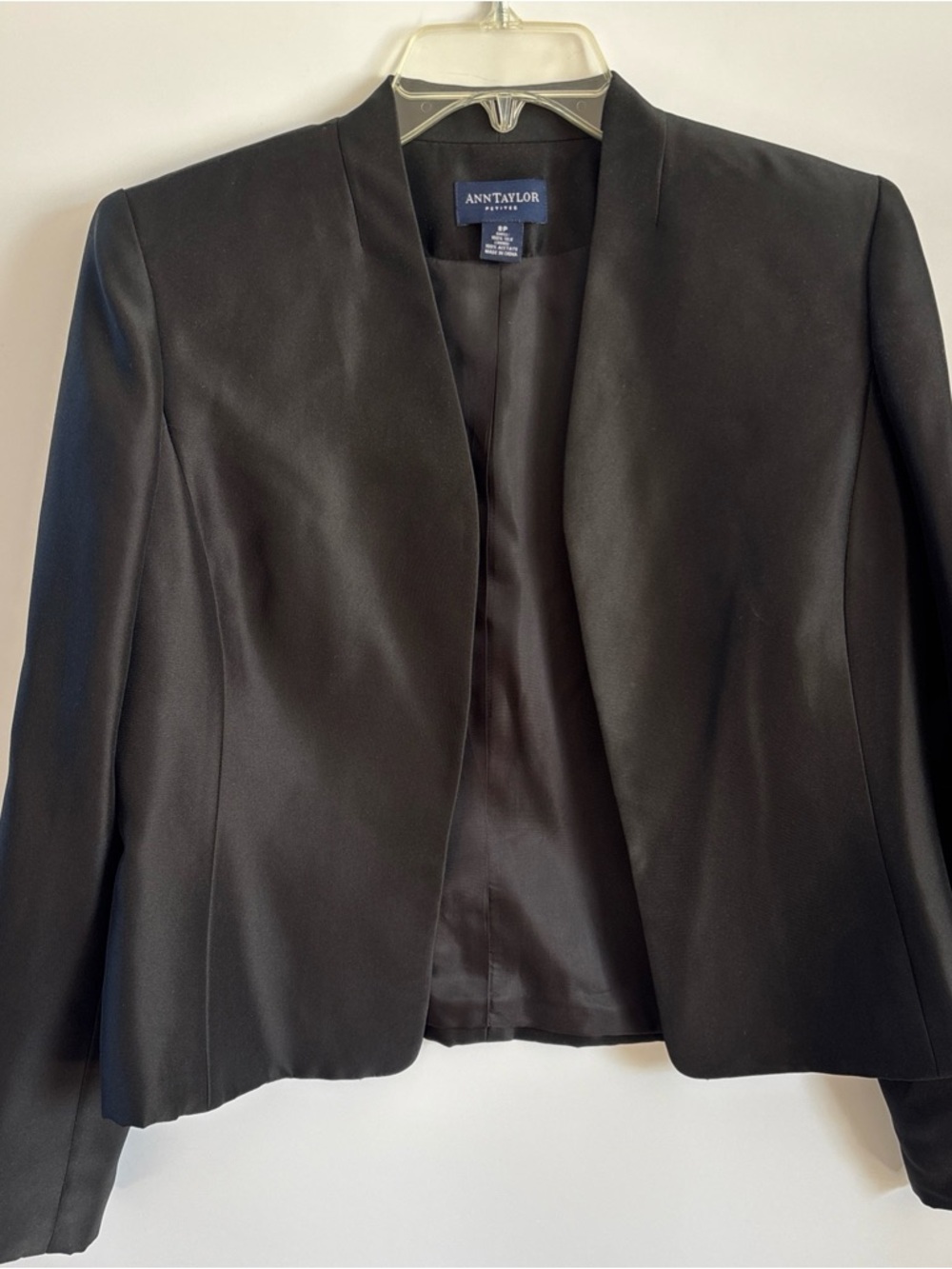 Ann Taylor Petite Blazer, Black, Size 8P
